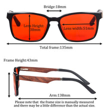 Load image into Gallery viewer, Red Lens Computer Glasses Acetate Frame Men Light Blue Blocking Eyeglasses Sleep Better
