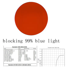 Load image into Gallery viewer, Orange Gaming Glasses Blue Light Filter Computer Work Glasses Red Lenses Red Glasses for Women RGA093