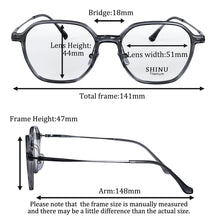 Load image into Gallery viewer, SHINU Optical Lenses with Intelligent Progressive Multifocal Lenses Photochromic Glasses for Men Frame T1032