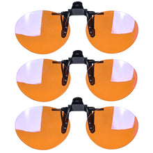 Load image into Gallery viewer, Anti Blue Light Clip on Glasses Polarized Clip on Sunglasses Orange Bluelight Lens Yellow Anti-glare Driving Lenses Brown Grey