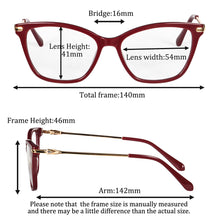 Загрузить изображение в средство просмотра галереи, SHINU Blue Light Blocking Computer Glasses Women Frame for Reading Gaming Red Orange Eyeglasses