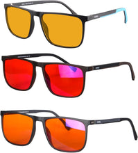 Load image into Gallery viewer, Men Red Lens Orange Lenses for Long Hours Working or Blue Blocking Sleep Better Glasses for Male SH078zh2