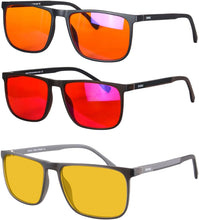 Load image into Gallery viewer, Men Red Lens Orange Lenses for Long Hours Working or Blue Blocking Sleep Better Glasses for Male SH078zh2