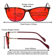 Load image into Gallery viewer, Aectate Glasses Women Anti Blue Light Red Lens Computer Glasses for Good Sleep Orange for Long Time RD153