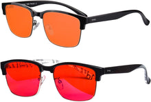 Load image into Gallery viewer, Blue Ray Glasses for Better Sleep Red Lens Glasses Anti Blue Green Light for Men Eyewear SH018