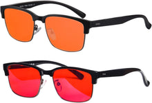 Load image into Gallery viewer, Blue Ray Glasses for Better Sleep Red Lens Glasses Anti Blue Green Light for Men Eyewear SH018