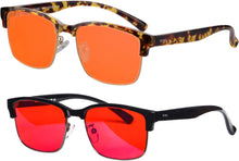 Load image into Gallery viewer, Blue Ray Glasses for Better Sleep Red Lens Glasses Anti Blue Green Light for Men Eyewear SH018