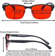 Load image into Gallery viewer, Blue Ray Glasses for Better Sleep Red Lens Glasses Anti Blue Green Light for Men Eyewear SH018