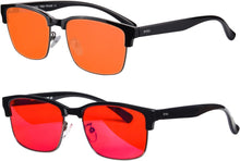 Load image into Gallery viewer, Blue Ray Glasses for Better Sleep Red Lens Glasses Anti Blue Green Light for Men Eyewear SH018
