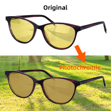 Загрузить изображение в средство просмотра галереи, Cat Eye Acetate Sunglasses Woman Photochromic Polarized Sunglasses Women Night Driving Glasses Blue Light Computer Glasses 138mm