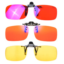 Load image into Gallery viewer, SHINU Anti Blue Light Clip on Red Lenses Better Sleep Clipon Blue Light Gaming Yellow Driving Polarized