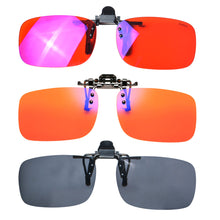 Load image into Gallery viewer, SHINU Anti Blue Light Clip on Red Lenses Better Sleep Clipon Blue Light Gaming Yellow Driving Polarized