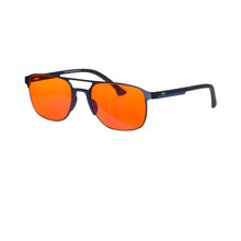 Carregar imagem no visualizador da galeria, Shinu mudança de óculos cinza para homens, armação de madeira de metal com lente vermelha 99.99% filtros de luz azul protege os olhos sh003