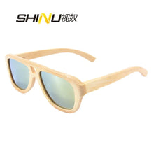 Загрузить изображение в средство просмотра галереи, SHINU polarized sunglasses men women bamboo wooden sunglasses fishing eyewear cycling eyewear 100% handmade uv400 protection