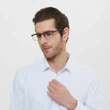 Загрузить изображение в средство просмотра галереи, Мужские оптические очки, индивидуальные очки по рецепту, качественные очки в полной оправе из нержавеющей стали, очки для пресбиопии и близорукости