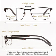 Загрузить изображение в средство просмотра галереи, Мужские оптические очки, индивидуальные очки по рецепту, качественные очки в полной оправе из нержавеющей стали, очки для пресбиопии и близорукости