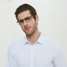 Загрузить изображение в средство просмотра галереи, Мужские оптические очки, индивидуальные очки по рецепту, качественные очки в полной оправе из нержавеющей стали, очки для пресбиопии и близорукости