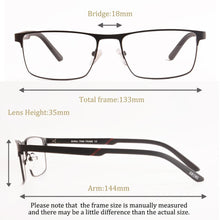 Загрузить изображение в средство просмотра галереи, Мужские оптические очки, индивидуальные очки по рецепту, качественные очки в полной оправе из нержавеющей стали, очки для пресбиопии и близорукости