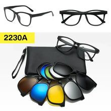 Загрузить изображение в средство просмотра галереи, Prescription Glasses with 5 Color Polarized Clip on Sunglasses Progressive Multifocal See Far and Near Reading Glasses Men Women