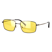 Carregar imagem no visualizador da galeria, Polarized Sunglasses Men Metal Frame Blue Light Blocking & UV 400 for Daily Use Night Vision Yellow Driving Glasses