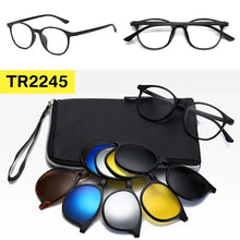 Загрузить изображение в средство просмотра галереи, Prescription Glasses with 5 Color Polarized Clip on Sunglasses Progressive Multifocal See Far and Near Reading Glasses Men Women