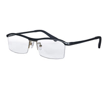 Загрузить изображение в средство просмотра галереи, Square Shape Half Frame Glasses Man Aluminium Magnesium Glasses Custom Prescription Glasses for Men Blue Light Myopia Lenses