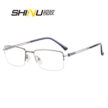 Загрузить изображение в средство просмотра галереи, Men's glasses half frame myopia prescription glasses with lenses blue light blocking computer glasses prescription minus power