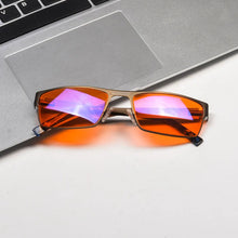 Загрузить изображение в средство просмотра галереи, Men’s glasses blue light blocking glasses Orange clear lenses leopard computer glasses computer screen protection glasses man