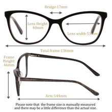 Load image into Gallery viewer, Progressive multifocal reading glasses women acetate frame with spring hinge myopia glasses blue light blcoking for computer