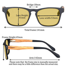 Загрузить изображение в средство просмотра галереи, Wooden sunglasses Men's glasses with diopters minus Polarized sunglasses for men polarizing glasses for driving a car
