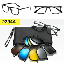 Загрузить изображение в средство просмотра галереи, Prescription Glasses with 5 Color Polarized Clip on Sunglasses Progressive Multifocal See Far and Near Reading Glasses Men Women