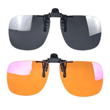 Загрузить изображение в средство просмотра галереи, Big Size Square Shape Red Lens Clip on Better Sleep ClipOn Orange Lens Yellow Driving Lenses Black Polarized Sunglasses Clip On