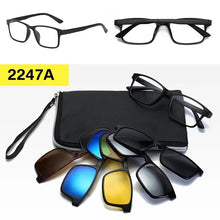 Загрузить изображение в средство просмотра галереи, Prescription Glasses with 5 Color Polarized Clip on Sunglasses Progressive Multifocal See Far and Near Reading Glasses Men Women
