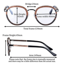 Load image into Gallery viewer, wooden glasses frame for men wooden handmade prescription glasses vintage Original eyewear nature wood eyeglasses frame for man