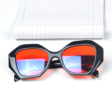 Load image into Gallery viewer, SHINU Acetate glasses women blue anti light glasses Red Orange 99% blocking blue light for gamging or long time working