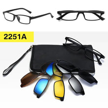 Загрузить изображение в средство просмотра галереи, Prescription Glasses with 5 Color Polarized Clip on Sunglasses Progressive Multifocal See Far and Near Reading Glasses Men Women