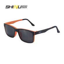 Загрузить изображение в средство просмотра галереи, SHINU brand clip on sunglasses men polarized prescription sunglasses with diopter myopia multifocal glasses near and far