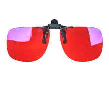 Загрузить изображение в средство просмотра галереи, Big Size Square Shape Red Lens Clip on Better Sleep ClipOn Orange Lens Yellow Driving Lenses Black Polarized Sunglasses Clip On