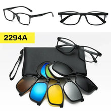 Загрузить изображение в средство просмотра галереи, Prescription Glasses with 5 Color Polarized Clip on Sunglasses Progressive Multifocal See Far and Near Reading Glasses Men Women