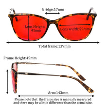 Load image into Gallery viewer, red glasses block blue light acetate glasses round anti blue light screen protector women glasses 3 type lenses without diopter