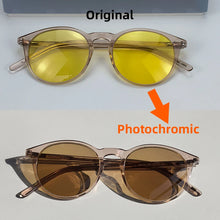 Загрузить изображение в средство просмотра галереи, Photochromic Polarized Sunglasses Anti Blue Light Computer Glasses Night Vision for Driving Acetate Frame Woman