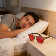 Load image into Gallery viewer, Blue Light Blocking Wooden Frame Glasses Red Lens for Pre-Sleep Orange Lens for Long Time Night Work & Gaming