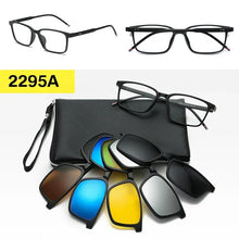 Загрузить изображение в средство просмотра галереи, Prescription Glasses with 5 Color Polarized Clip on Sunglasses Progressive Multifocal See Far and Near Reading Glasses Men Women