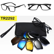 Загрузить изображение в средство просмотра галереи, Prescription Glasses with 5 Color Polarized Clip on Sunglasses Progressive Multifocal See Far and Near Reading Glasses Men Women