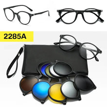 Загрузить изображение в средство просмотра галереи, Prescription Glasses with 5 Color Polarized Clip on Sunglasses Progressive Multifocal See Far and Near Reading Glasses Men Women