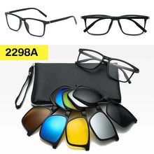 Загрузить изображение в средство просмотра галереи, Prescription Glasses with 5 Color Polarized Clip on Sunglasses Progressive Multifocal See Far and Near Reading Glasses Men Women