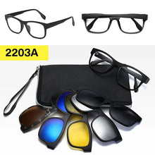 Загрузить изображение в средство просмотра галереи, Prescription Glasses with 5 Color Polarized Clip on Sunglasses Progressive Multifocal See Far and Near Reading Glasses Men Women