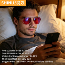 Load image into Gallery viewer, blue light blocking glasses man women better sleep red glasses orange lens computer glasses yellow lens daytime working glasses