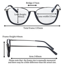 Загрузить изображение в средство просмотра галереи, Multifocal Grade Glasses Near and Far Progressive Multifocal Glasses Stainless Metal Frame Optical Lenses Prescription Custom
