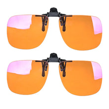 Загрузить изображение в средство просмотра галереи, Big Size Square Shape Red Lens Clip on Better Sleep ClipOn Orange Lens Yellow Driving Lenses Black Polarized Sunglasses Clip On